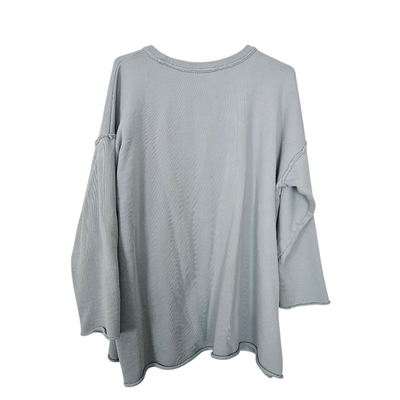 Eileen Fisher Soft Blue Long Sleeve Sweatshirt - Picture 3 of 6